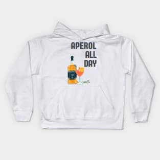 Aperol all day funny cocktail quote Kids Hoodie